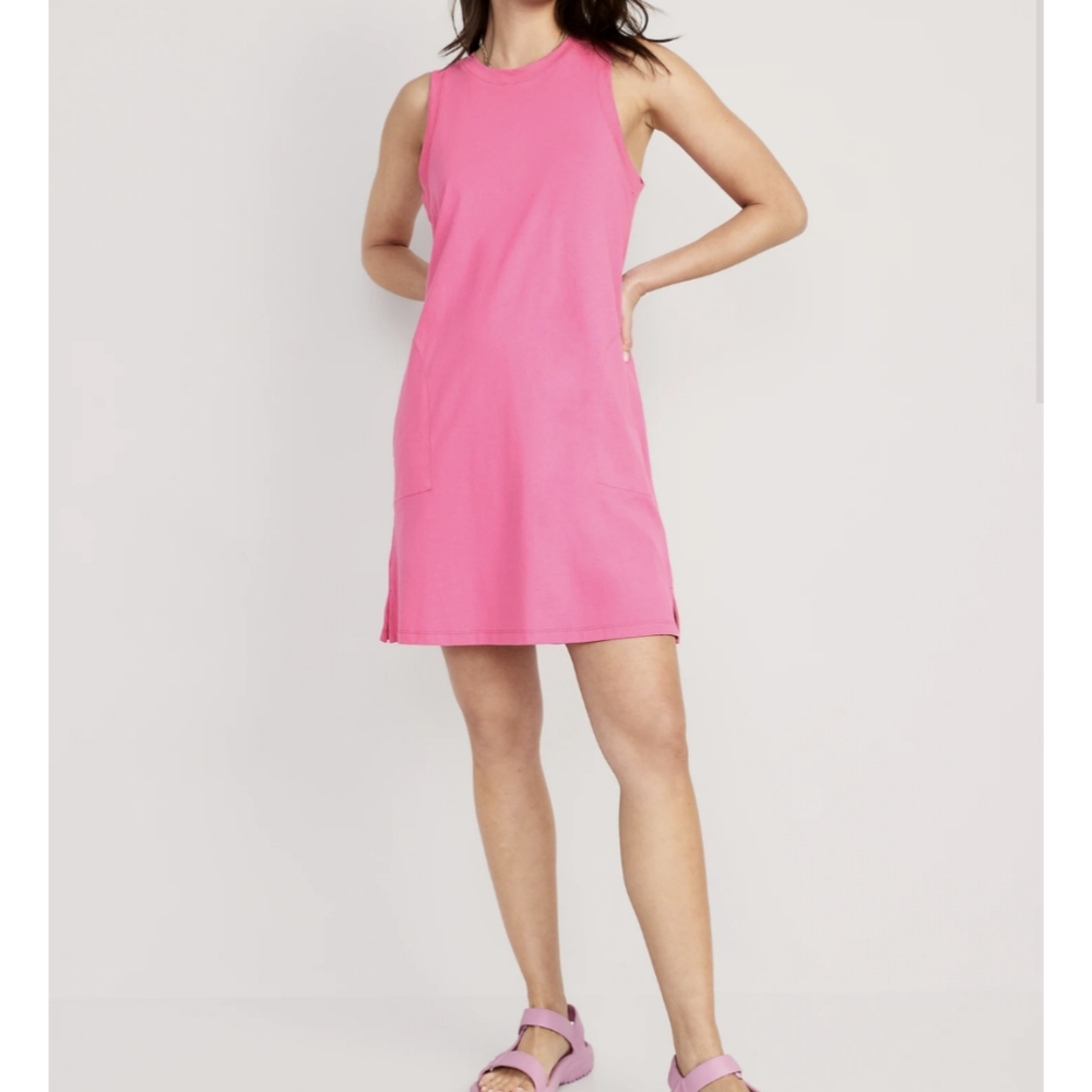 Old Navy Sleeveless Vintage A-Line Mini Shift Dress L - Picture 2 of 9